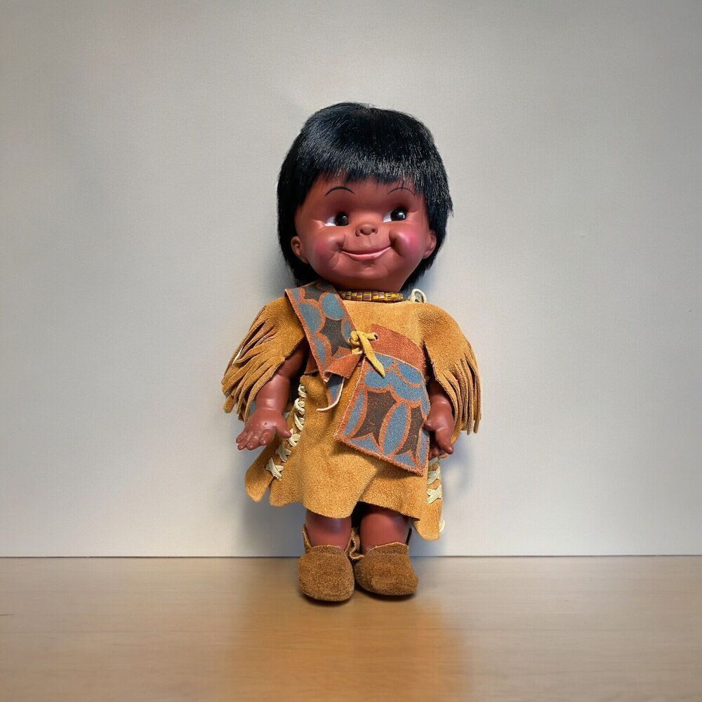 Reliable Toy Co MADE IN CANADA Native AMERICAN Doll Eskimo VTG Retro 13”